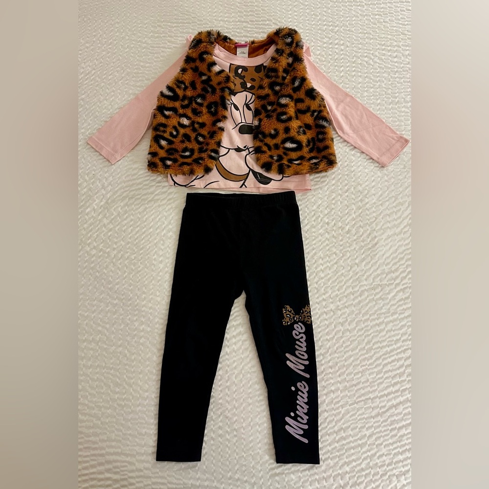 Disney Minnie Mouse Toddler Girls 3 Piece Outfit Set